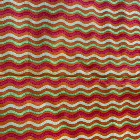 Debbie Mumm fabric remnant for Joann’s Fabrics bright orange yellow wavy stripes - Picture 3 of 5